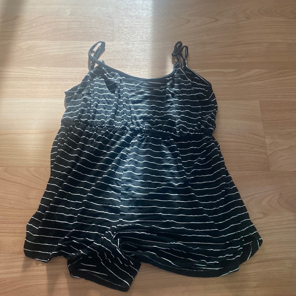 Striped Print Cami Romper